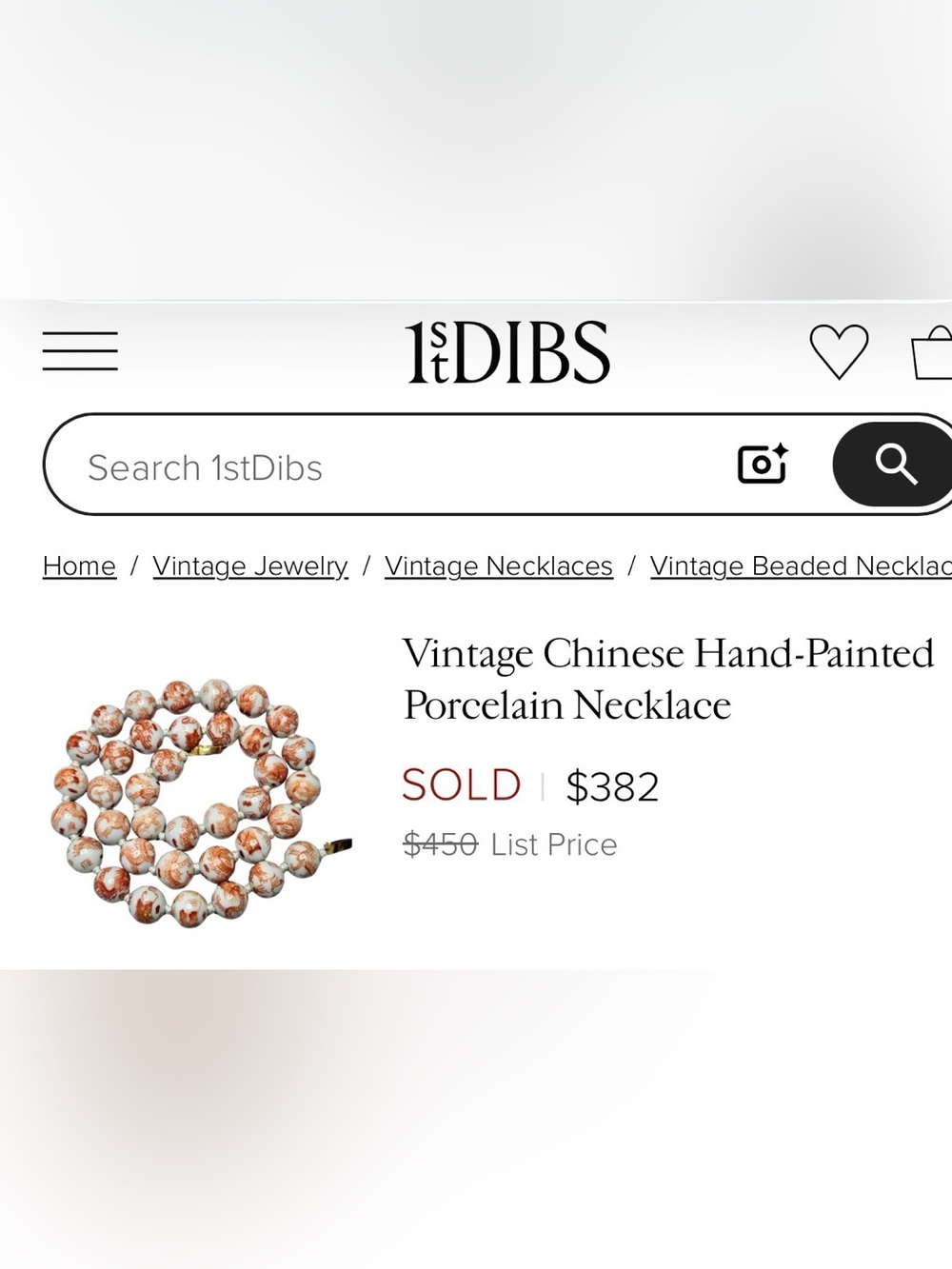 Vintage Chinese Red & White Hand-Knotted Porcelain Beaded Dragon Necklace - Picture 5 of 5